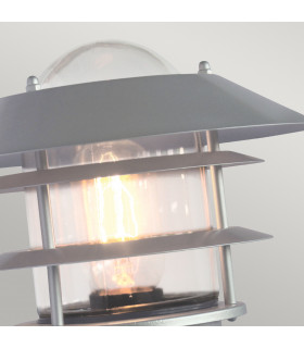 Helsingor 1 Light Outdoor Lantern Light Silver with PIR Motion Sensor IP44 E27-2