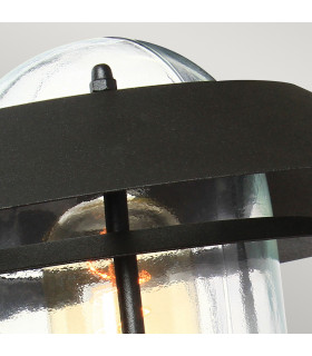 Helsingor 1 Light Outdoor Coastal Wall Lantern Light Black with PIR Motion Sensor IP44 E27-2