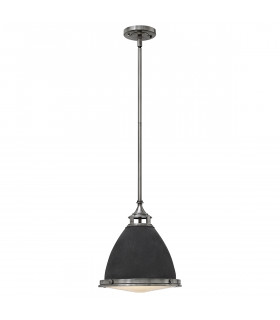 Amelia 1 Light Medium Dome Ceiling Pendant Aged Zinc E27-1