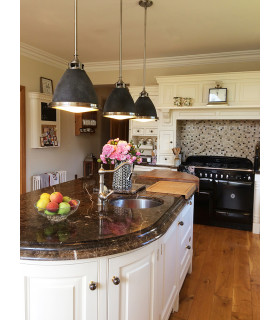 Amelia 1 Light Medium Dome Ceiling Pendant Aged Zinc E27-2