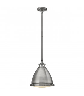 Amelia 1 Light Medium Dome Ceiling Pendant Polished Antique Nickel E27-1