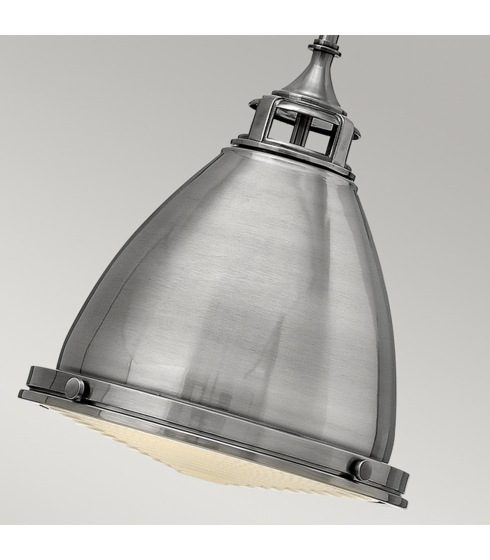 Amelia 1 Light Medium Dome Ceiling Pendant Polished Antique Nickel E27-4