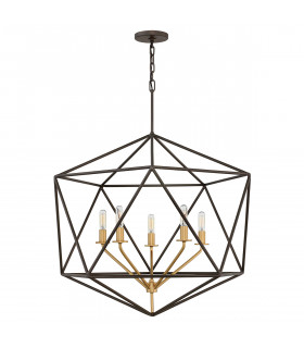 Astrid 5 Light Cage Pendant Chandelier Metallic Matte Bronze-1