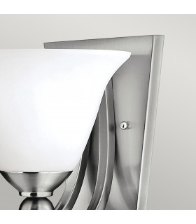Bolla 1 Light Wall Light Brushed Nickel Glass Shade E27-2