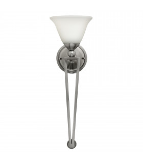 Bolla 1 Light Wall Light Brushed Nickel Glass Shade E27-1