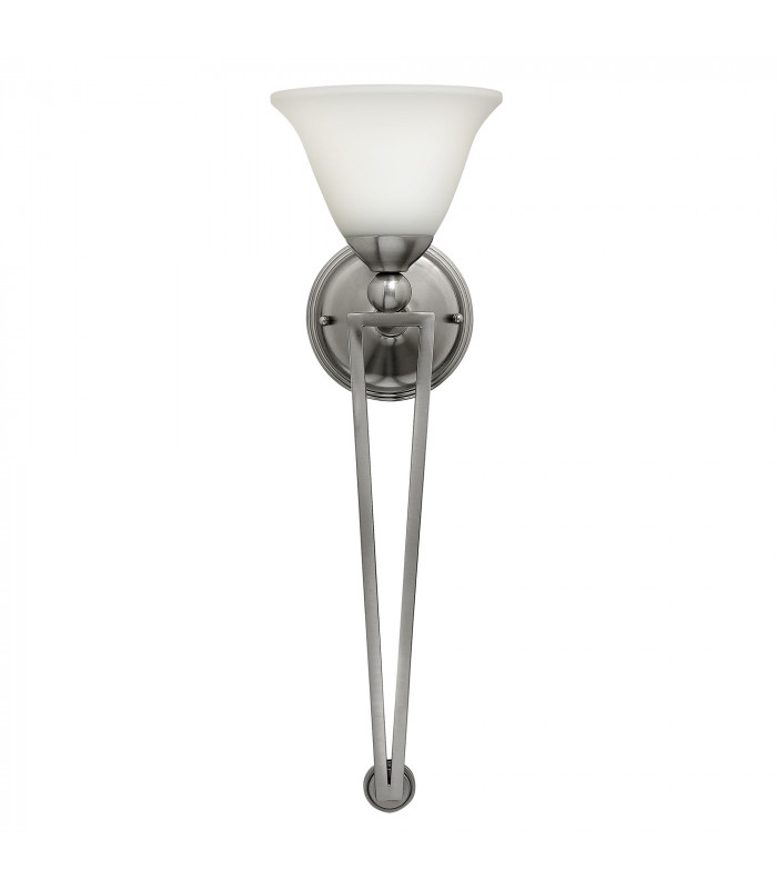 Bolla 1 Light Wall Light Brushed Nickel Glass Shade E27-1
