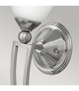 Bolla 1 Light Wall Light Brushed Nickel Glass Shade E27-2