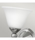 Bolla 1 Light Wall Light Brushed Nickel Glass Shade E27-3