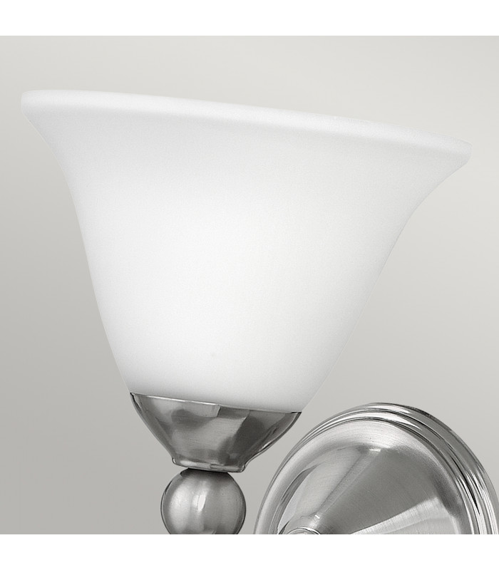 Bolla 1 Light Wall Light Brushed Nickel Glass Shade E27-3