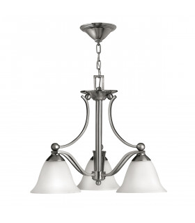 Bolla Multi Arm Chandelier 3 Light Brushed Nickel Finish E27-1
