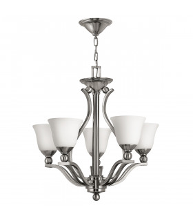 Bolla 5 Light Multi Arm Chandelier Brushed Nickel Finish E27-1