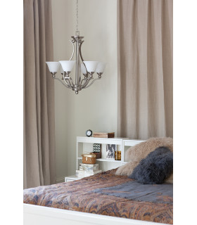 Bolla 5 Light Multi Arm Chandelier Brushed Nickel Finish E27-2