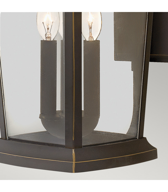 Bromley 3 Light Outdoor Large Wall Lantern Light Bronze IP44 E14-4