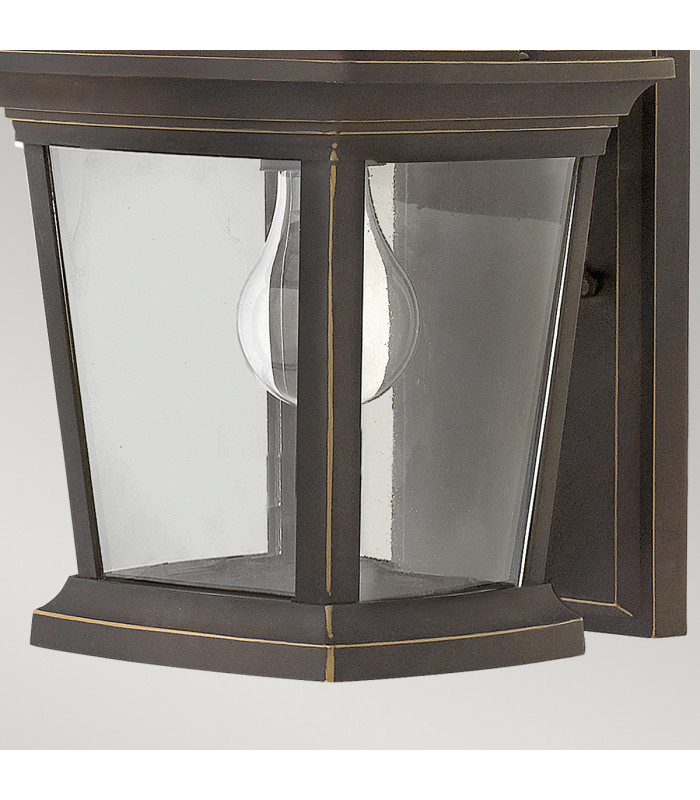 Bromley 1 Light Outdoor Small Wall Lantern Light Bronze IP44 E27-4