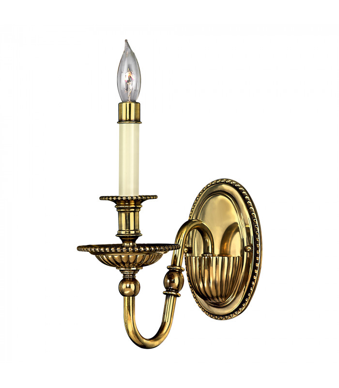 Cambridge 1 Light Indoor Candle Wall Light Burnished Brass E14-1