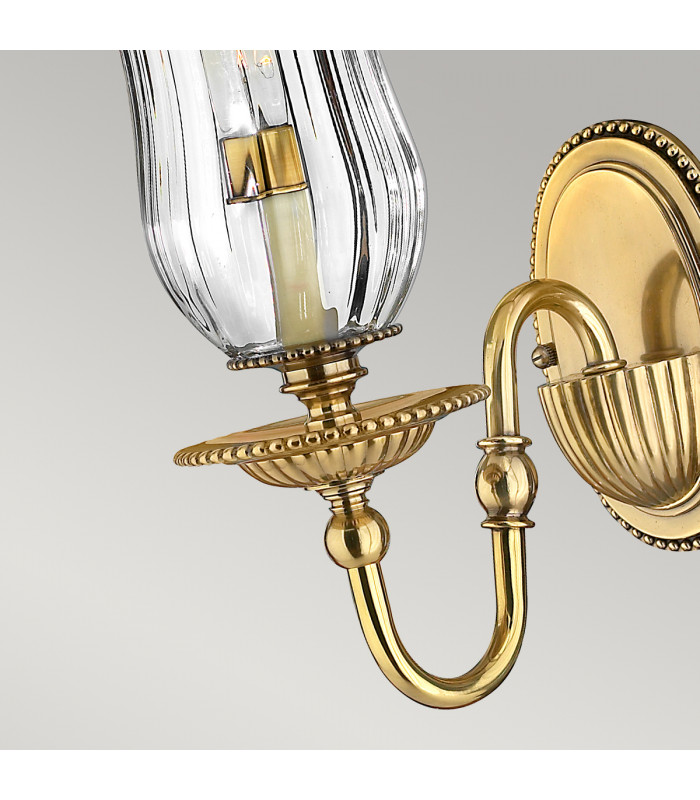 Cambridge 1 Light Indoor Candle Wall Light Burnished Brass E14-4