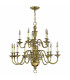 Cambridge 15 Light Candle Chandelier Burnished Brass-1