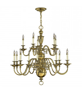 Cambridge 15 Light Candle Chandelier Burnished Brass-1