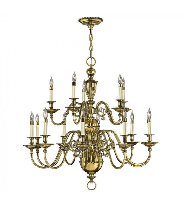 Cambridge 15 Light Candle Chandelier Burnished Brass-1