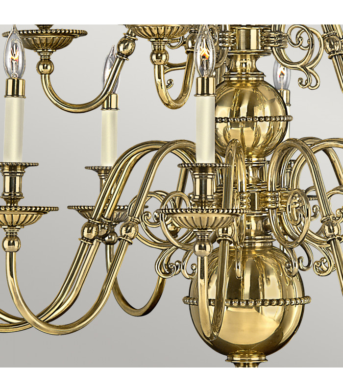 Cambridge 15 Light Candle Chandelier Burnished Brass-4