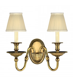 Cambridge 2 Light Indoor Candle Wall Light Burnished Brass (Shades Sold Separately) E14-1