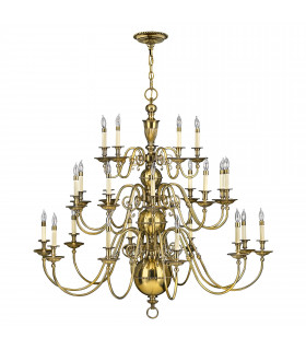 Cambridge 25 Light Candle Chandelier Burnished Brass-1