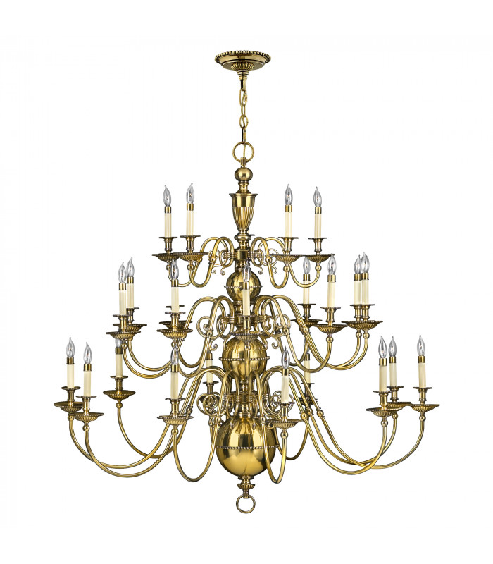 Cambridge 25 Light Candle Chandelier Burnished Brass-1