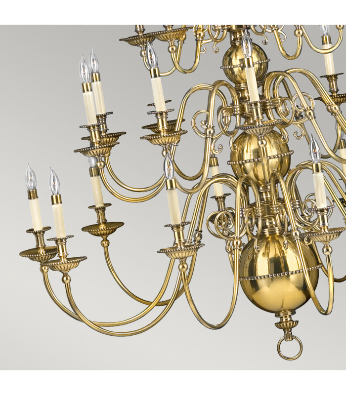 Cambridge 25 Light Candle Chandelier Burnished Brass-4