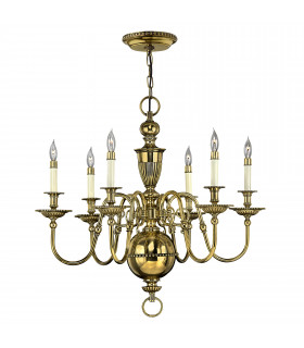 Cambridge 6 Light Chandelier Polished Brass Finish E14-1