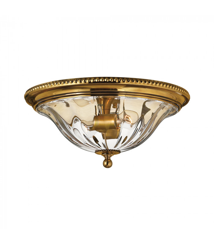 Cambridge 2 Light Flush Mount Ceiling Light Burnished Brass E27-1