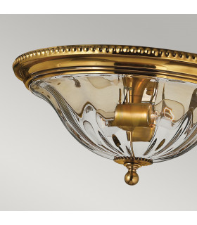 Cambridge 2 Light Flush Mount Ceiling Light Burnished Brass E27-2