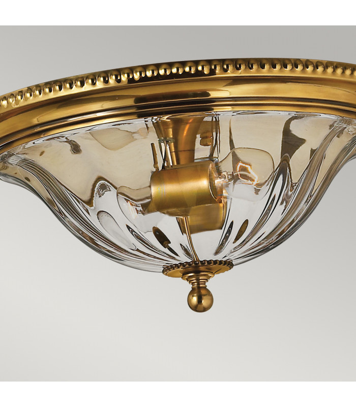 Cambridge 2 Light Flush Mount Ceiling Light Burnished Brass E27-3