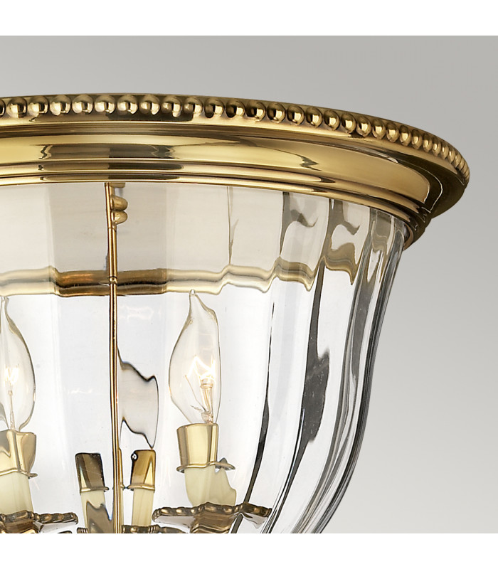 Cambridge 3 Light Flush Mount Ceiling Light Burnished Brass E14-4