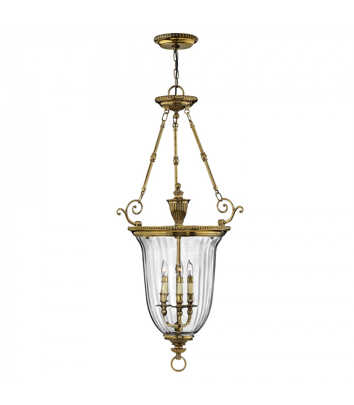 Cambridge 3 Light  Large Ceiling Pendant Polished Brass E14-1