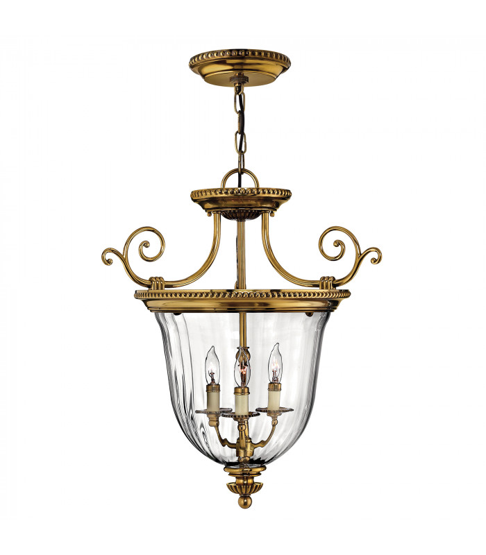 Cambridge 3 Light  Small Ceiling Pendant Polished Brass E14-1