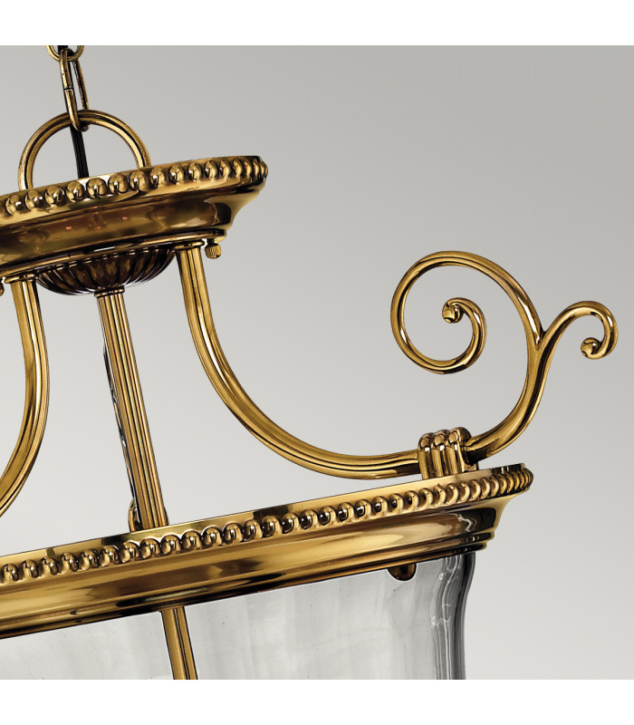 Cambridge 3 Light  Small Ceiling Pendant Polished Brass E14-3