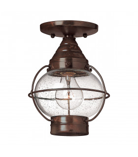 Cape Cod 1 Light Outdoor Flush Ceiling Lantern Sienna Bronze E27