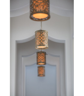 Carabel 1 Light Ceiling Mini Pendant Brushed Champagne E27-3