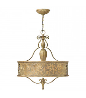Carabel 3 Light Round Ceiling Pendant Chandelier Brushed Champagne E27-1