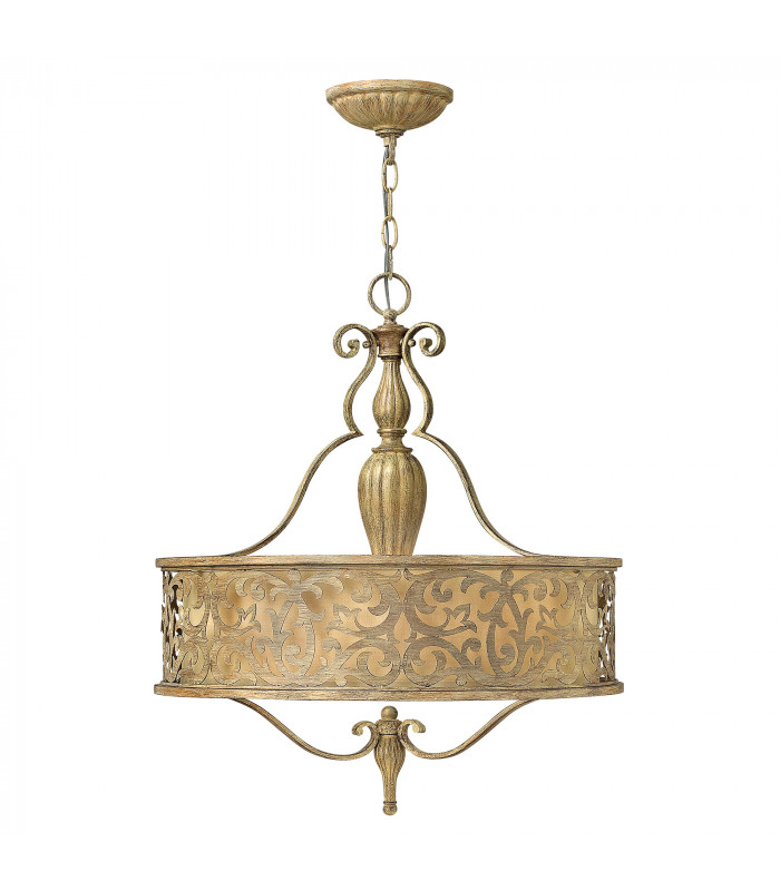 Carabel 3 Light Round Ceiling Pendant Chandelier Brushed Champagne E27-1