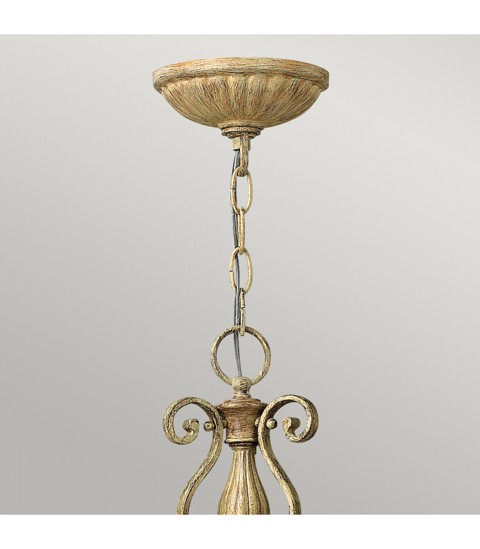 Carabel 3 Light Round Ceiling Pendant Chandelier Brushed Champagne E27-2