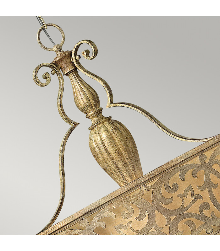 Carabel 3 Light Round Ceiling Pendant Chandelier Brushed Champagne E27-3