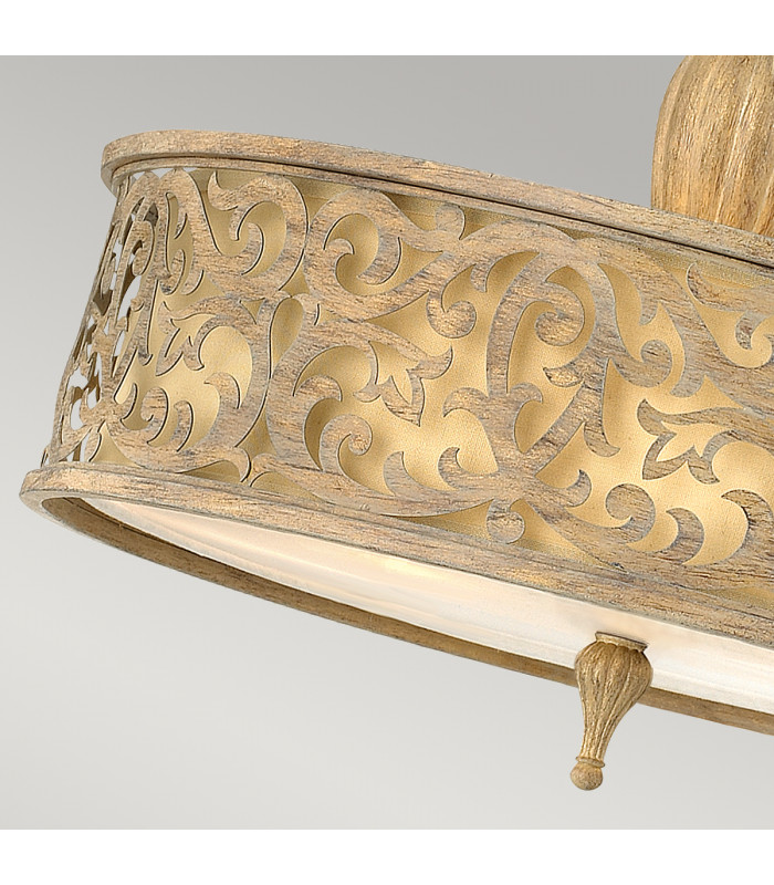 Carabel 3 Light Large Semi Flush Ceiling Light Brushed Champagne E27-3