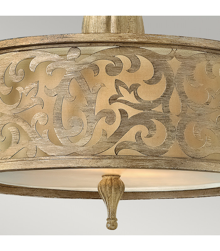 Carabel 2 Light Small Semi Flush Ceiling Light Brushed Champagne E27-4
