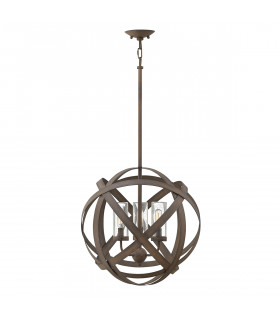 Carson 3 Light Outdoor Ceiling Pendant Light Iron IP44 E14-1
