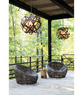 Carson 5 Light Outdoor Ceiling Pendant Light Iron IP44 E14-2