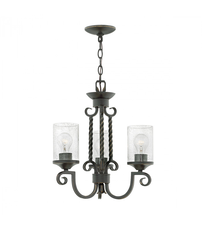 Hinkley Casa 3 Light Chandelier Olde Black-1