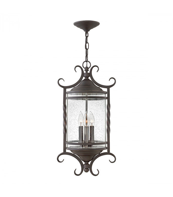 Hinkley Casa Outdoor 3 Light Chain Lantern Olde Black IP44-1