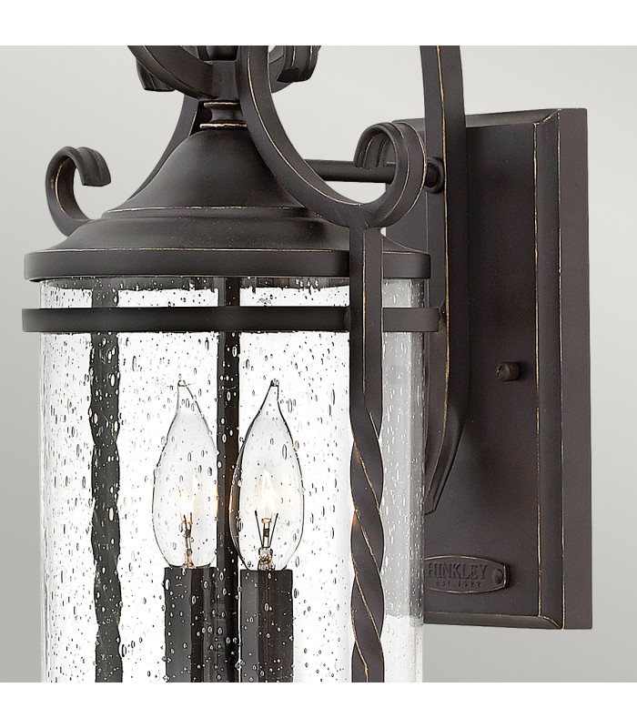 Hinkley Casa Outdoor 2 Light Wall Lantern Olde Black IP44-4