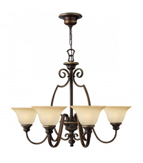 Cello 6 Light Multi Arm Chandelier Antique Bronze Finish E27-1